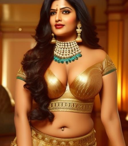 Curvy Indian Woman Concept Art in 64k