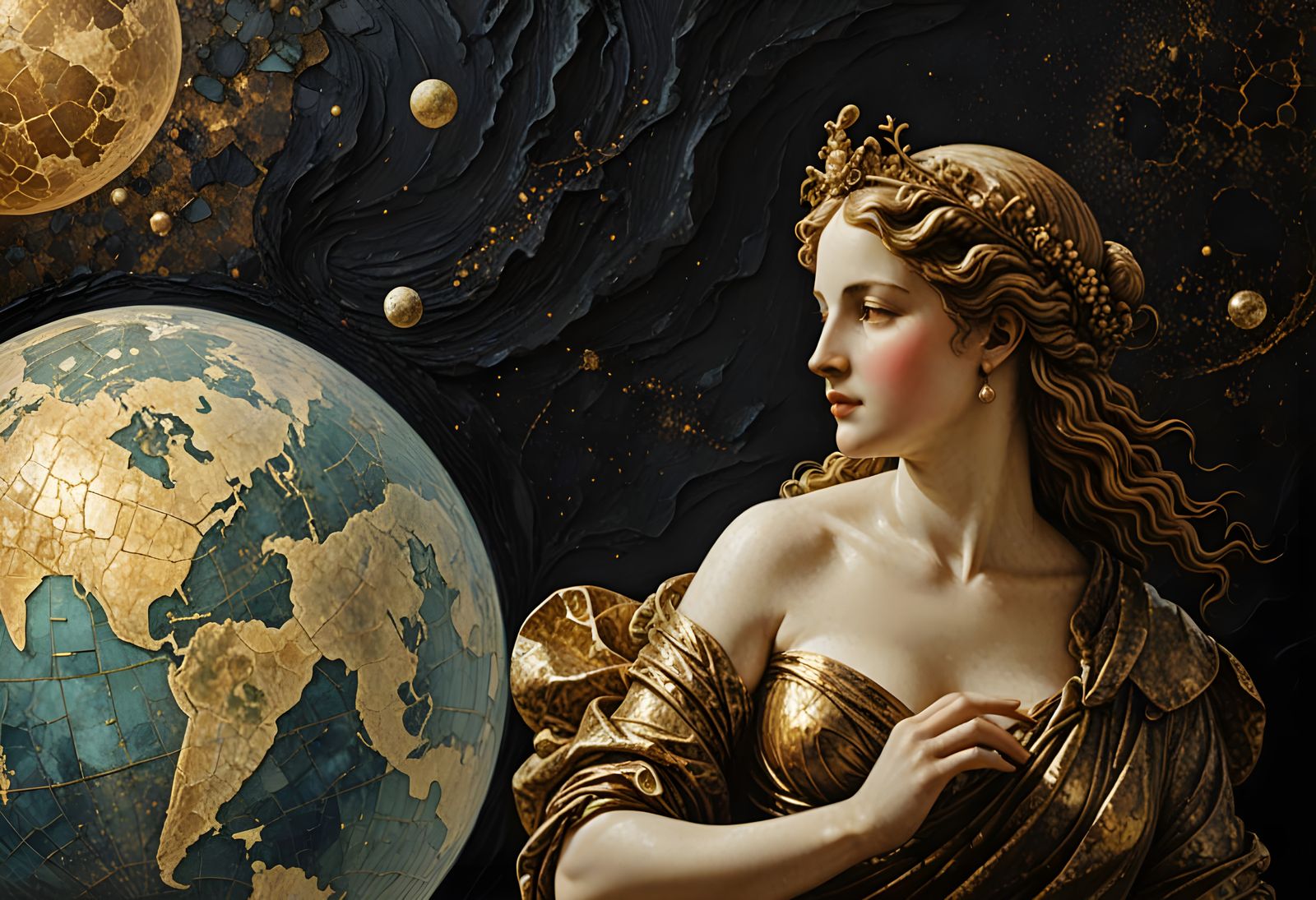 Venus Empress in Old Encaustic Style