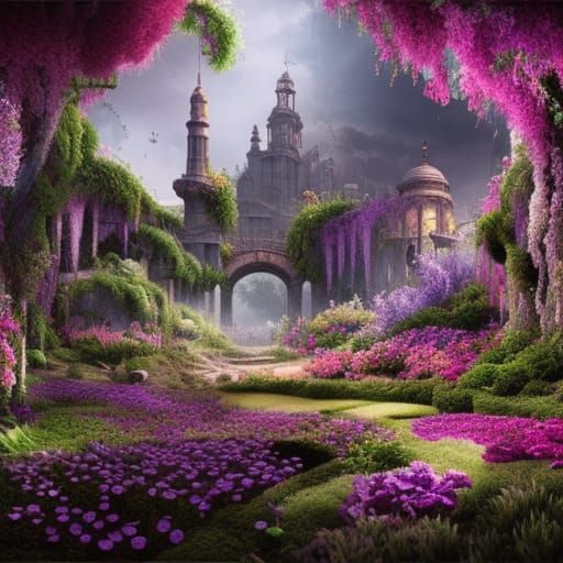 Secret Flower Garden: Epic Cinematic Digital Painting