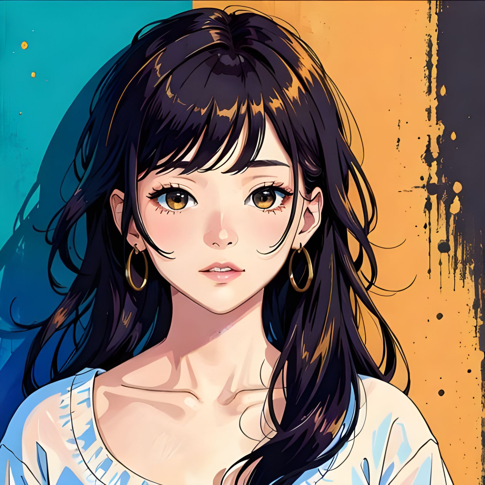 Surreal Pancake Stack Beside a Girl