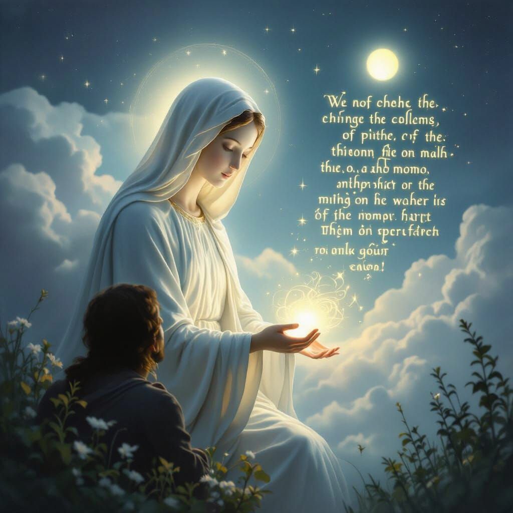 Ethereal Mother Mary Offers Hope in Mystical Light