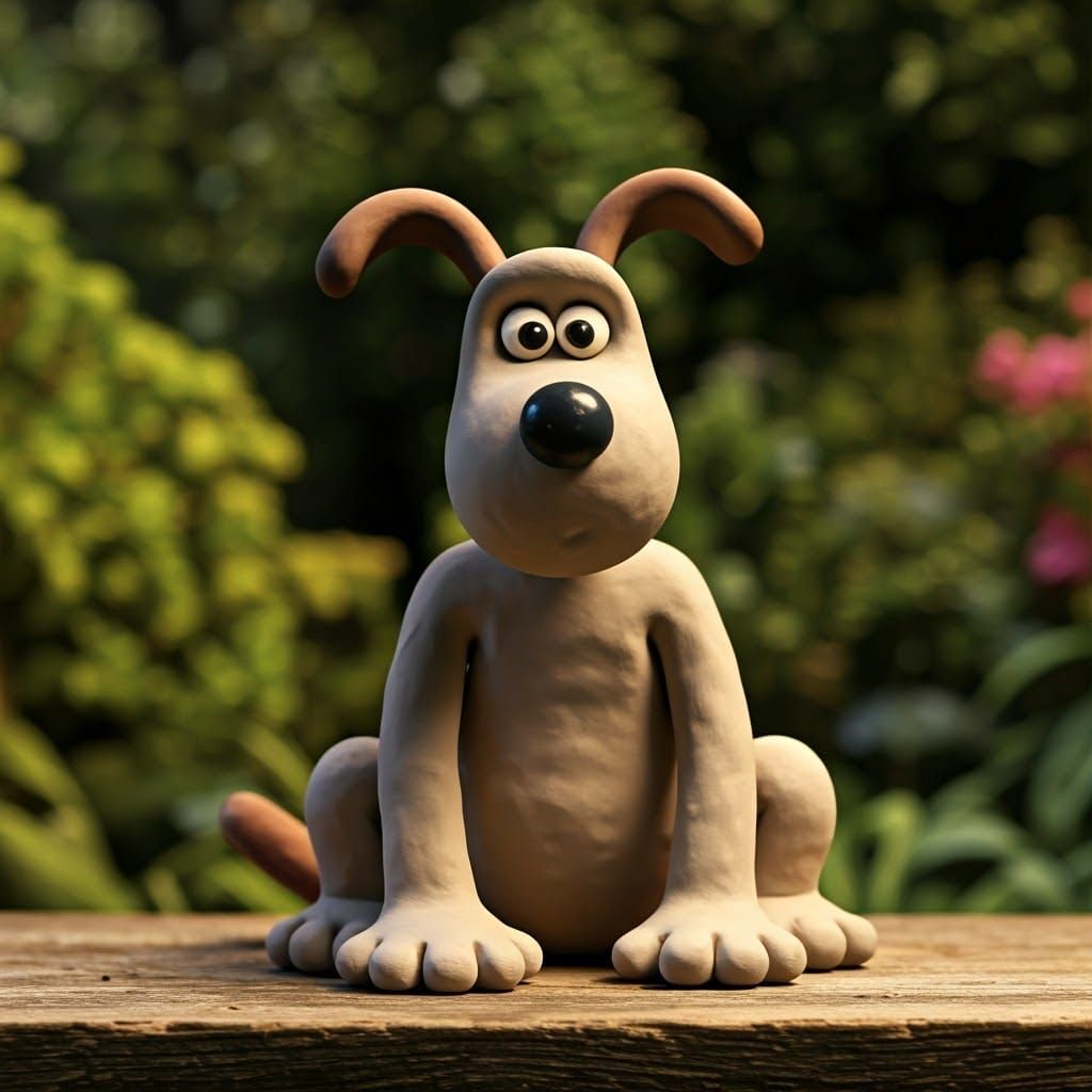 Aardman style claymation Gromit