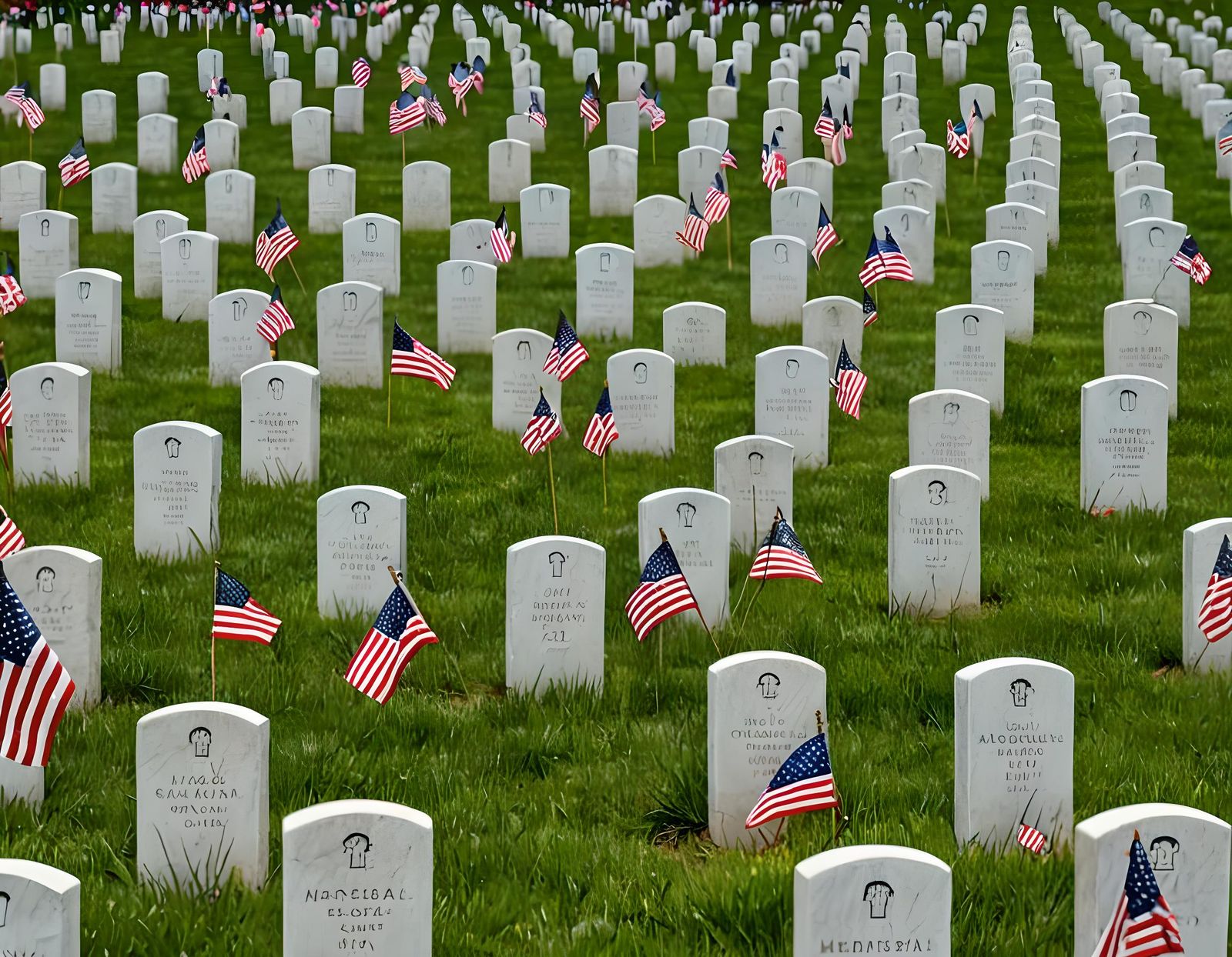 Memorial Day Celebration with Flags