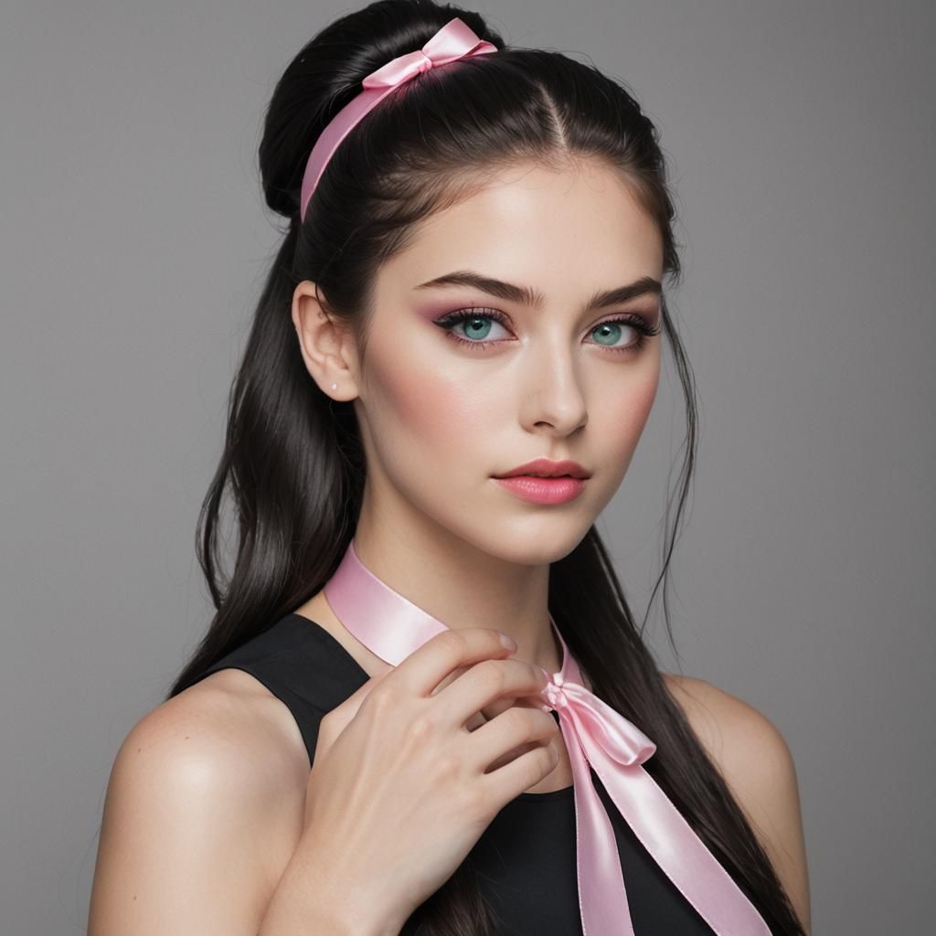 Beautiful Woman with Long Hair and Lace Top