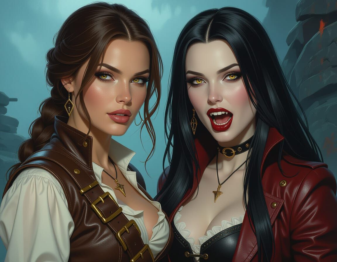 Pirate and Vampire Women in Cinematic Photorealism