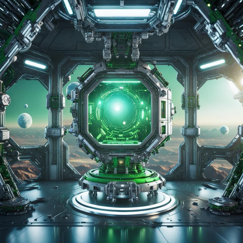 Futuristic Chrome Space Station Escape in Sci-Fi Style