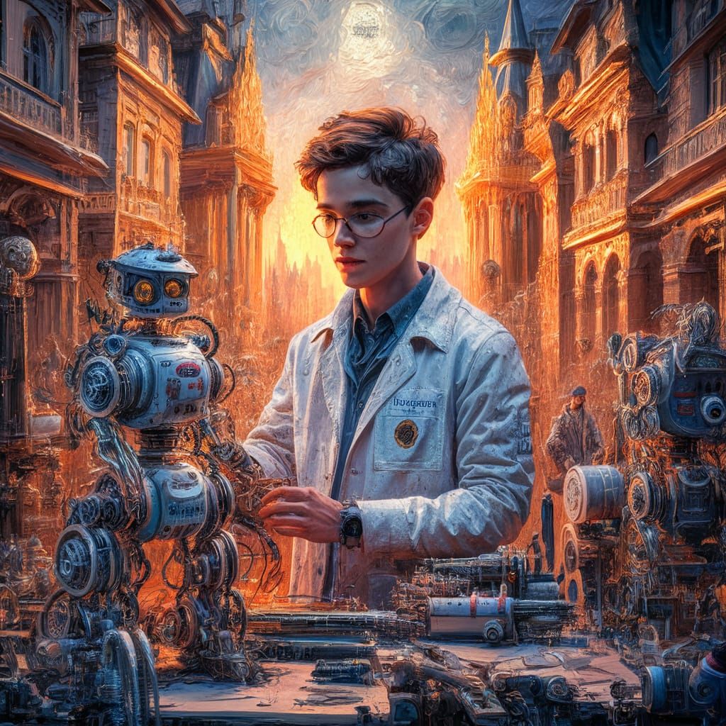 Robotics Engineer in Germany as Impasto Painting