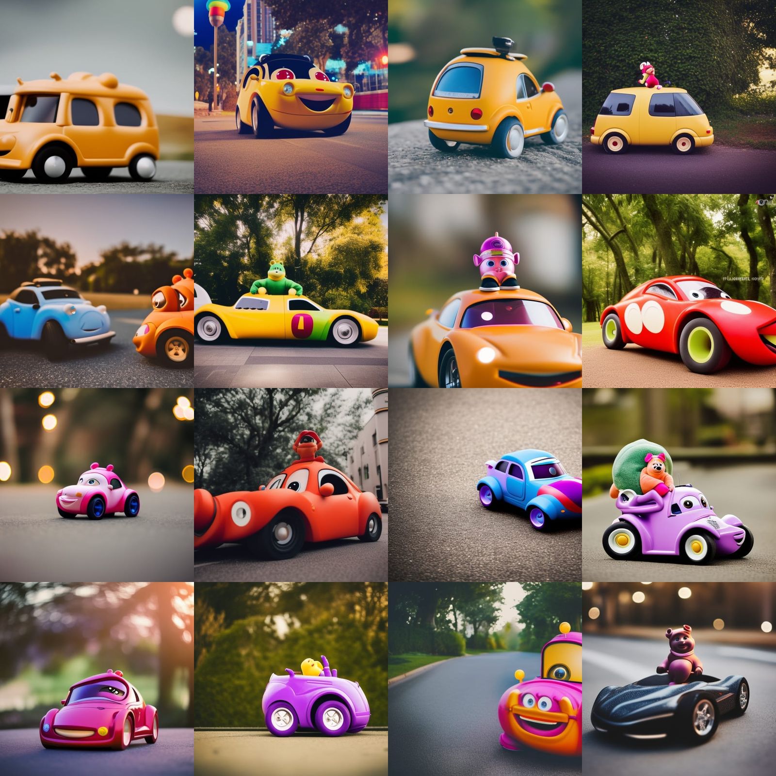 Teletubby Car: Professional Photography with Bokeh