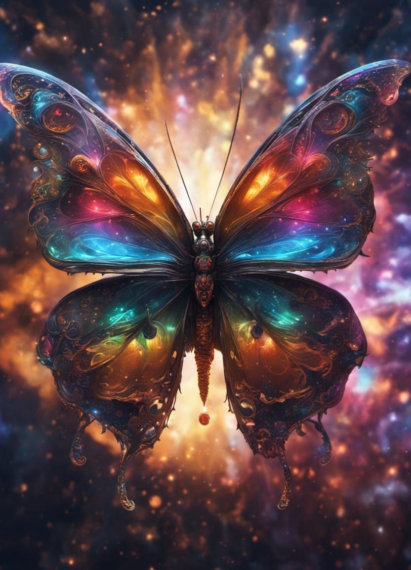 Ornate Iridescent Butterfly of Nano-Circuitry in Galaxy