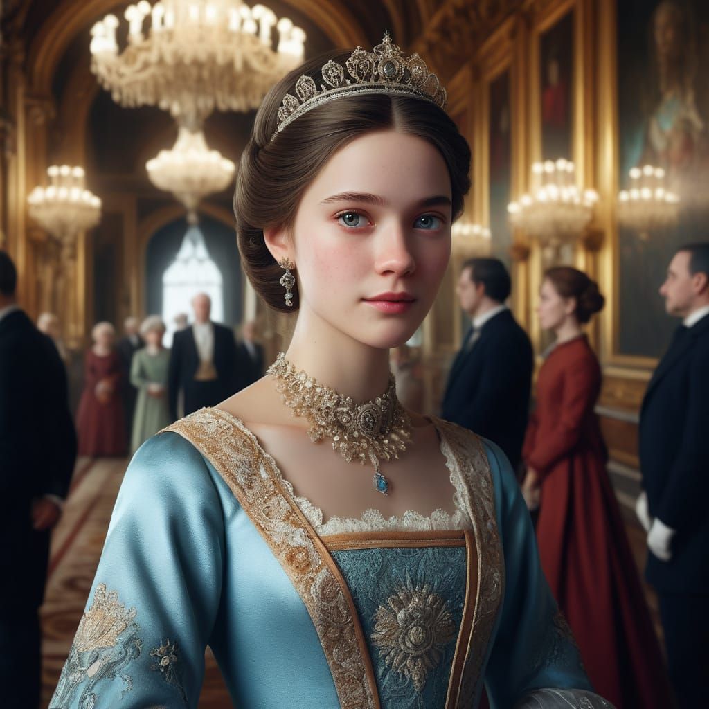 Empathetic Princess in Elegant Gown