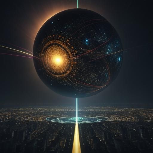 Exploding Fibre Optic Sphere Containing Internet in 3D