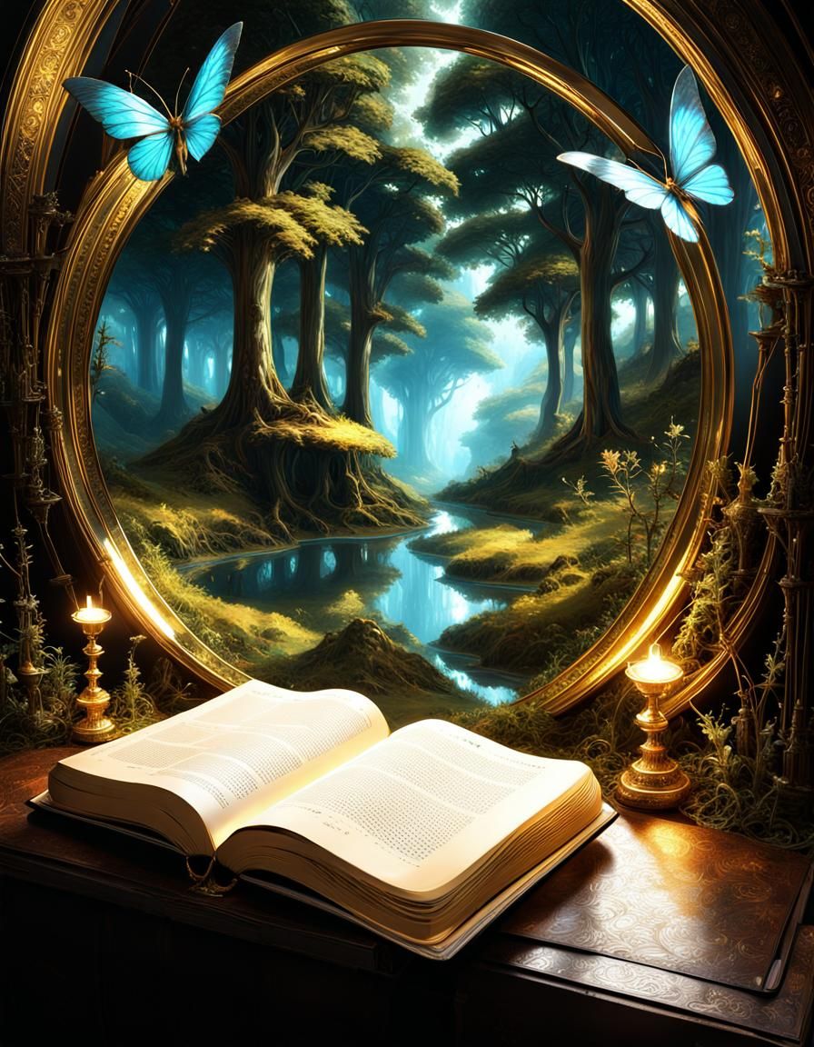 Fantasy Fairy Landscape Growing From Gold Diary