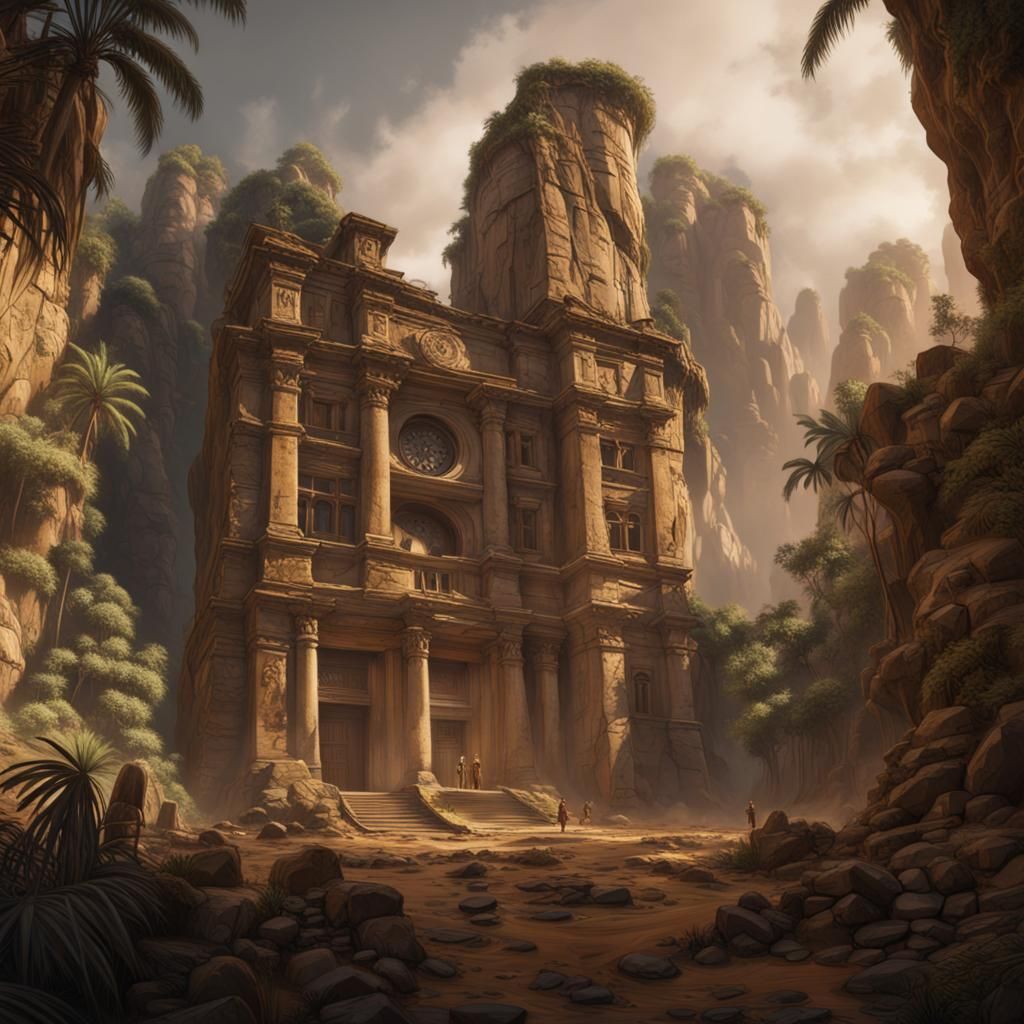 Indiana Jones Detailed Matte Painting in Deep Color