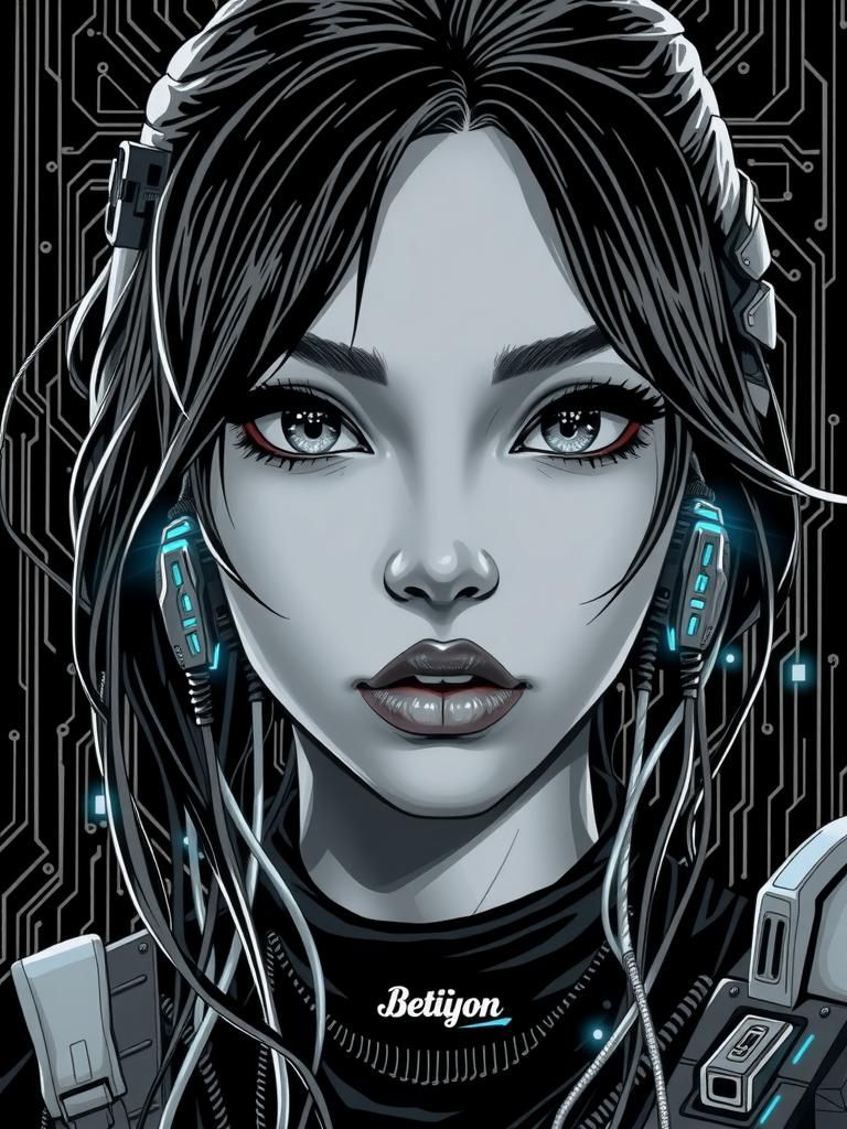 Anime Cyberpunk Woman in 8-Bit Pixel Art