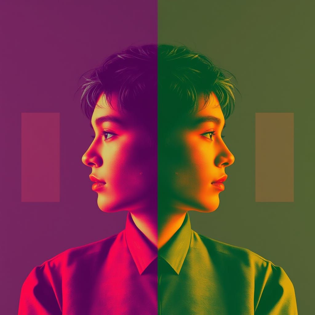 Pop Art Inspired Juxtaposition in Symmetrical Composition