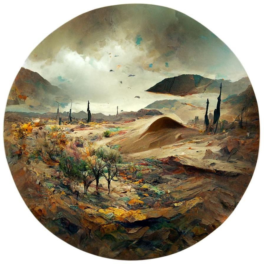 Extraterrestrial Umber Desert Panorama in 8K