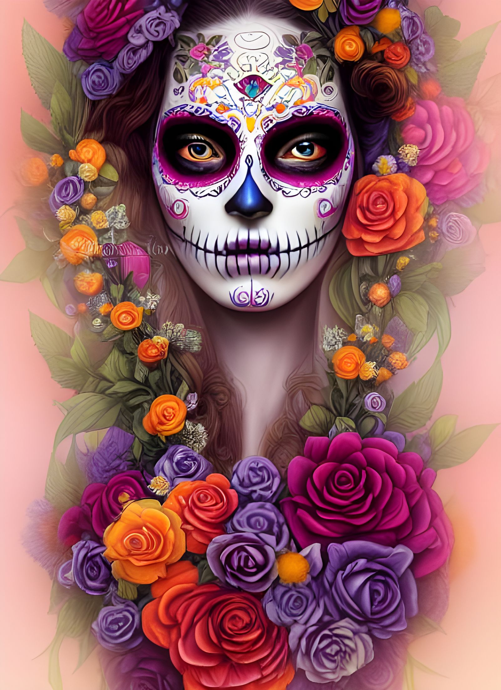Floral Día de los Muertos Steampunk Woman