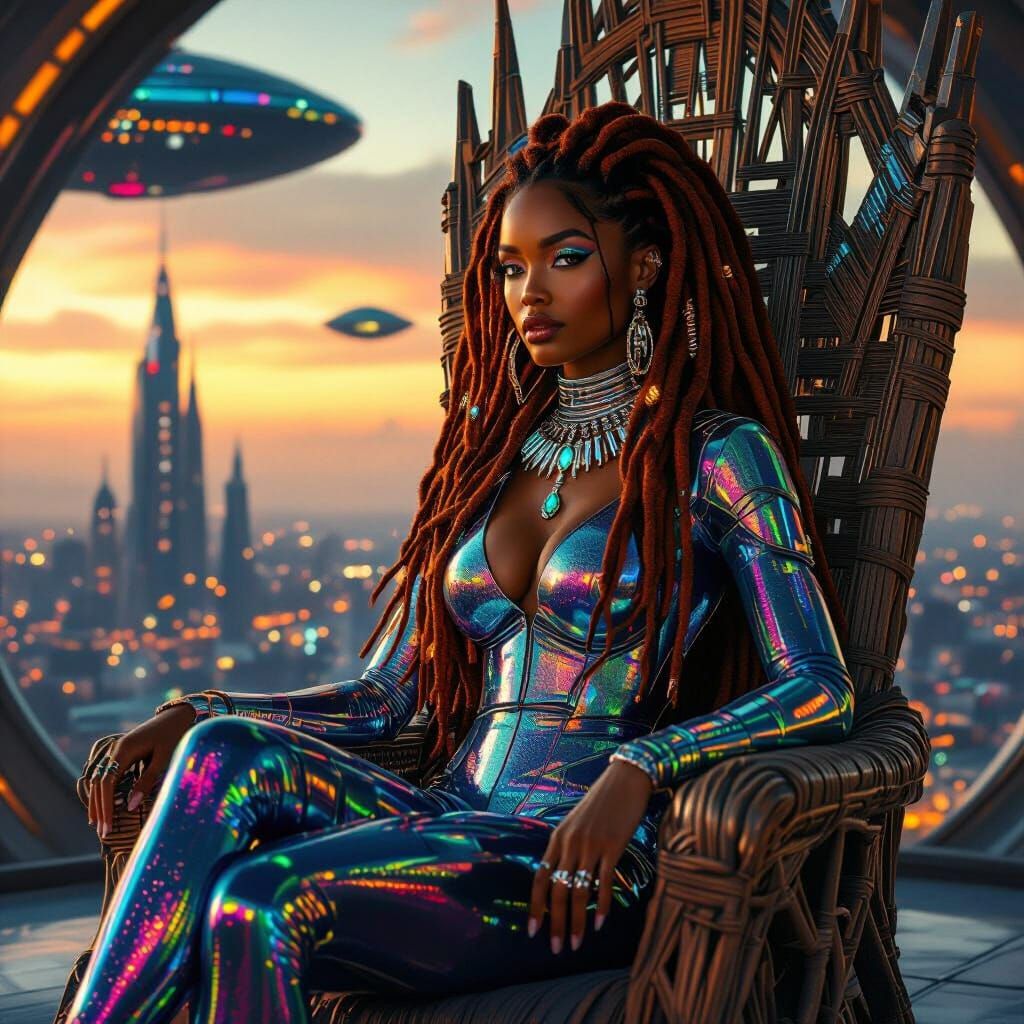 Opulent African Queen on Neptune, Inspired by Vogue