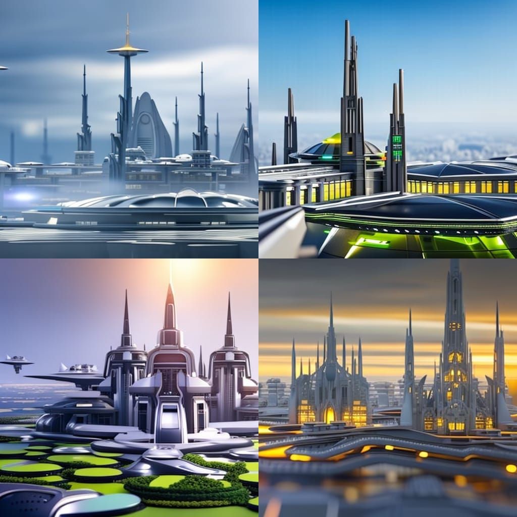 Sci-Fi Cathedral: Floating City in the Sky
