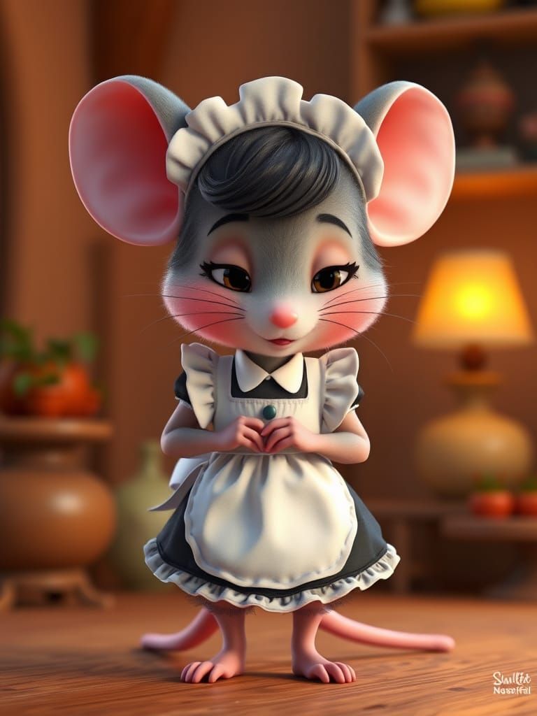 Cute shy mouse