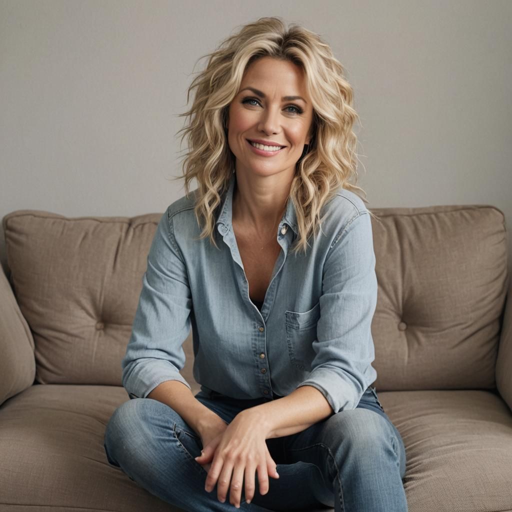 Sensual Blonde Woman with Naughty Smile