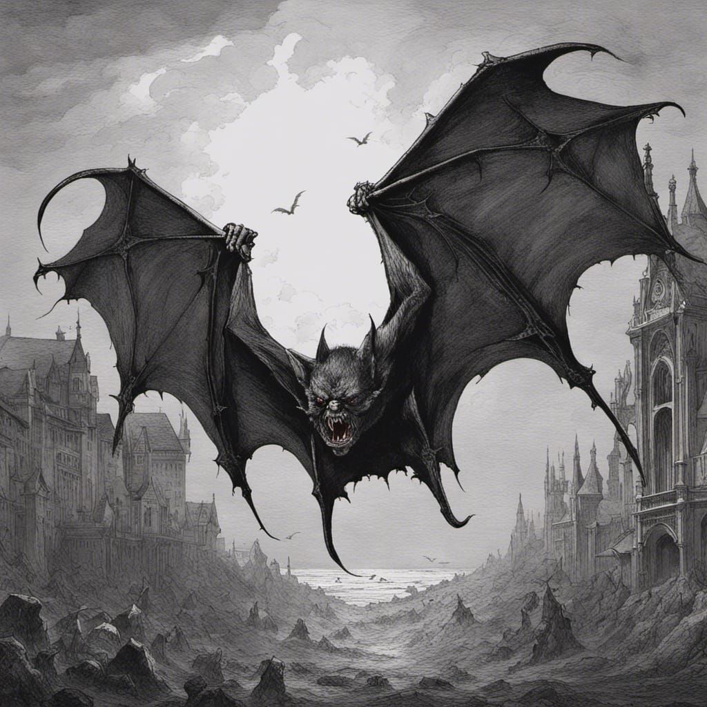 Demonic Vampire Bat of Shadow and Blood
