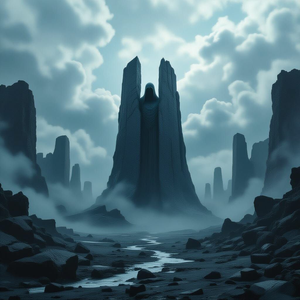 Colossal Sentinel Rests in Cosmic Realm