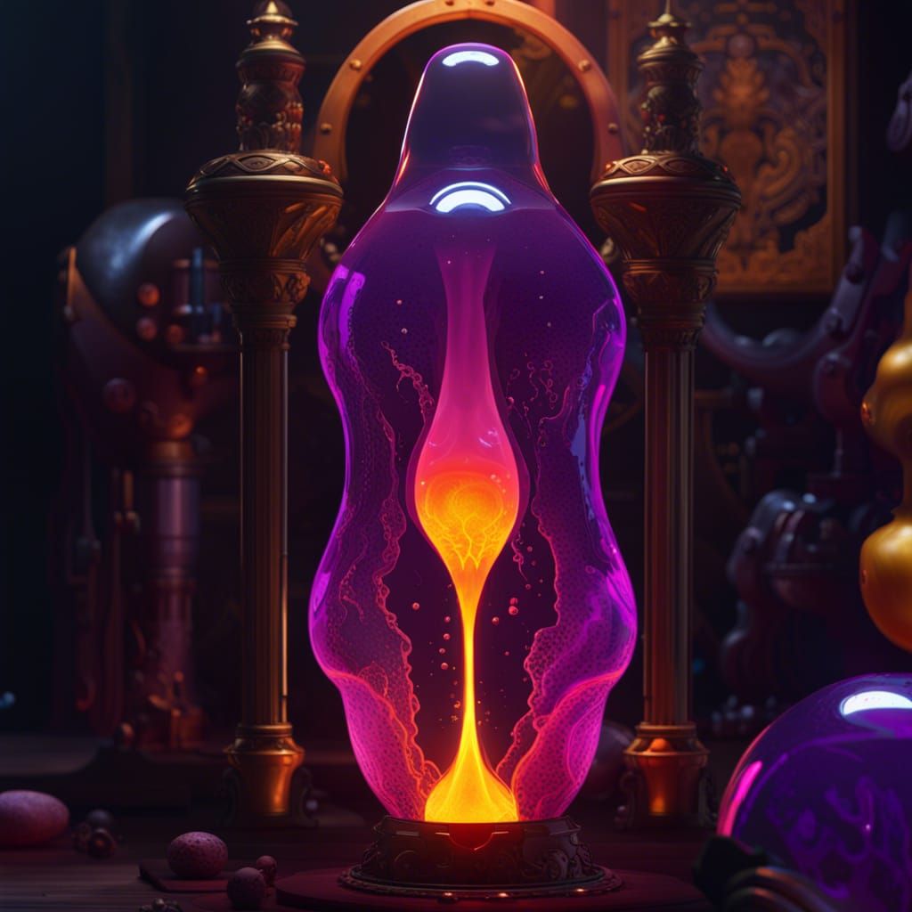 Hyperdetailed Lava Lamp in Dark Fantasy Style