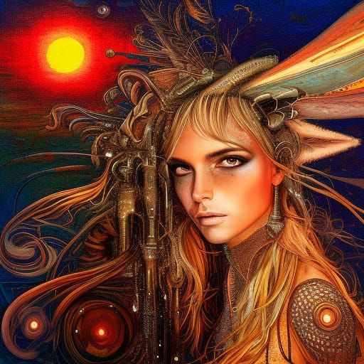 Enchanted Desert Sunset: Hyperrealistic Digital Masterpiece