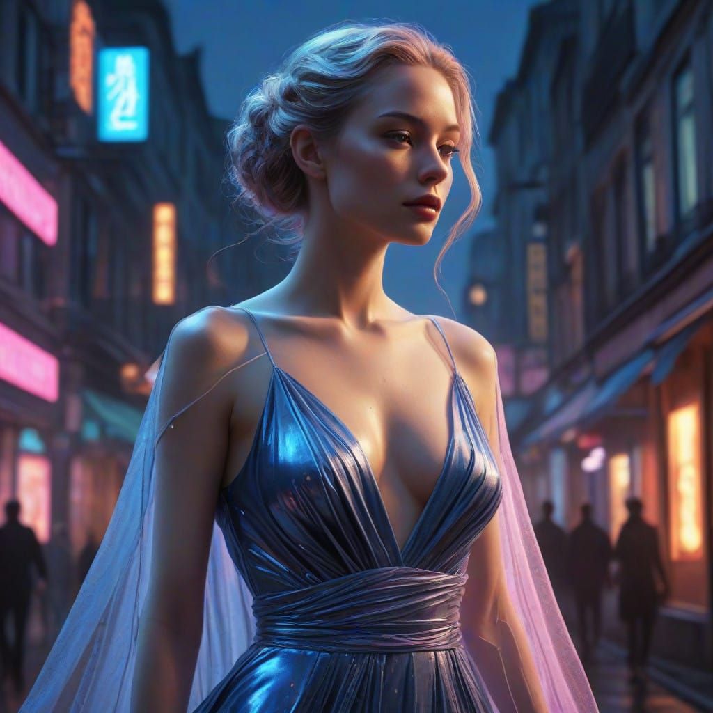 Timeless Beauty in Iridescent Gown