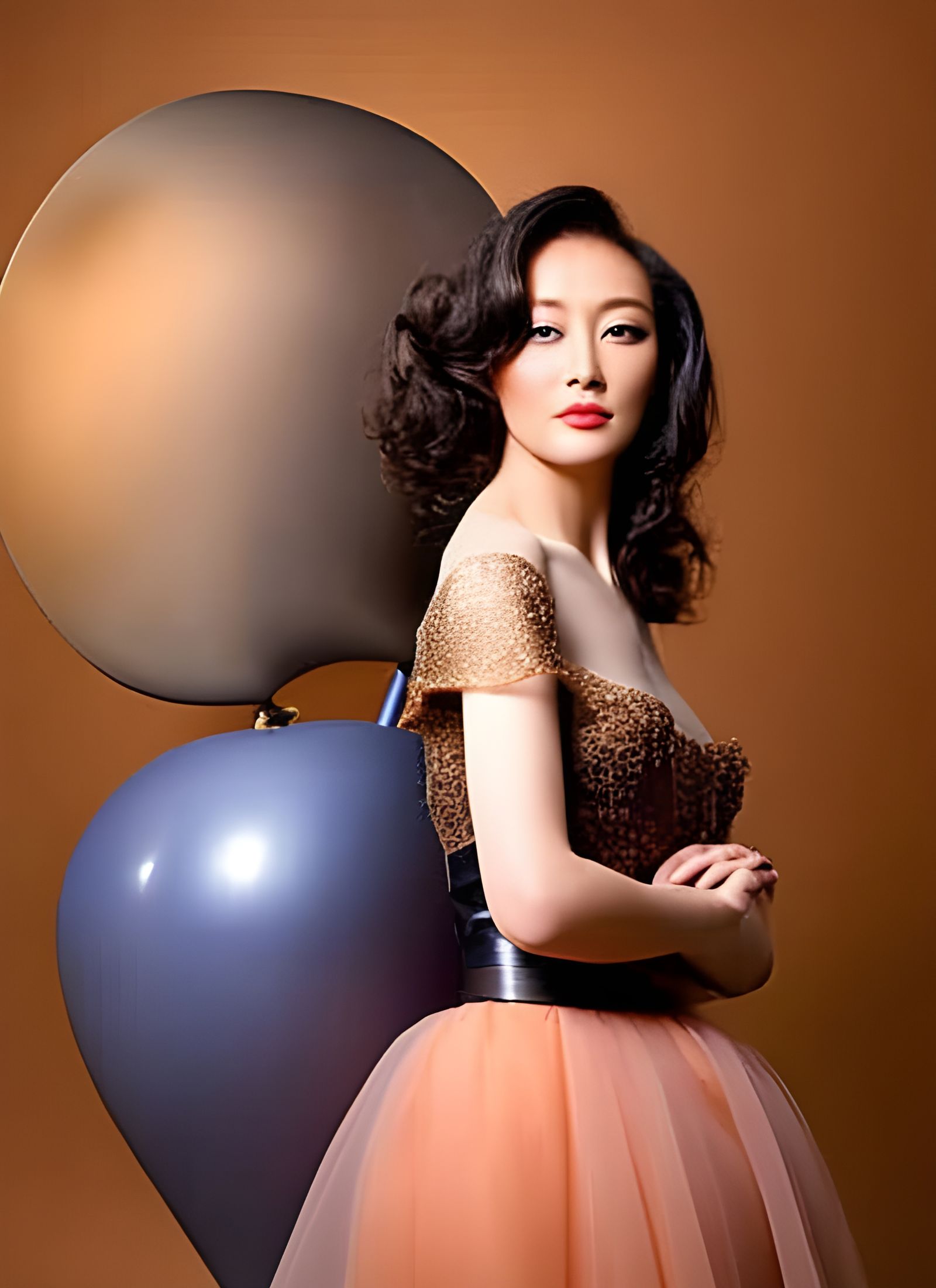 Renaissance Beauty in Art Gallery, Ultrarealistic Photo