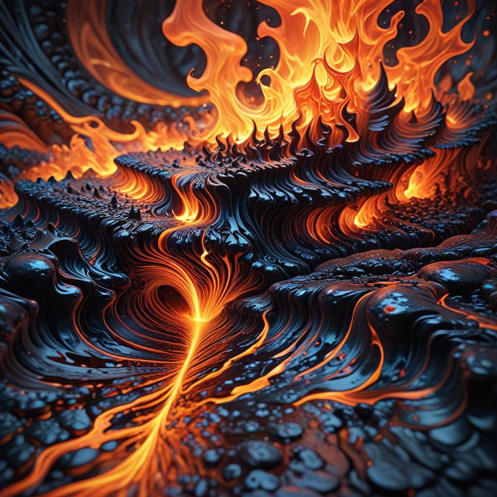 Swirling Fractal Flames in Abstract Vector Style