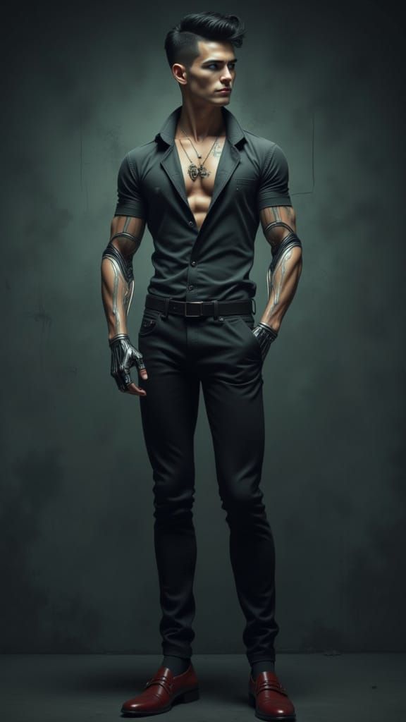 Attractive Android Hybrid in Cyberpunk Style