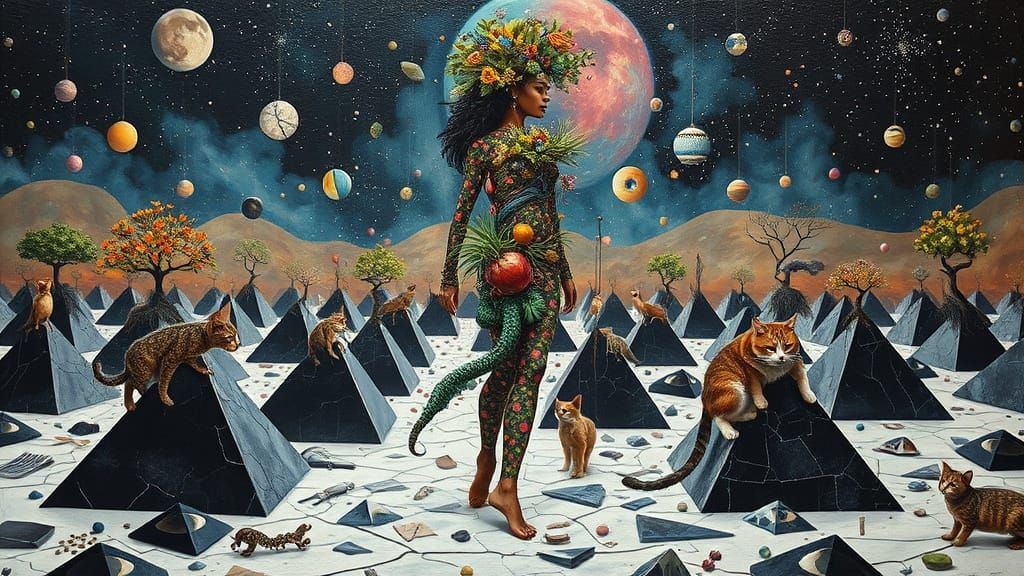 Kitchen Tool Goddess in Dreamlike Landscapes