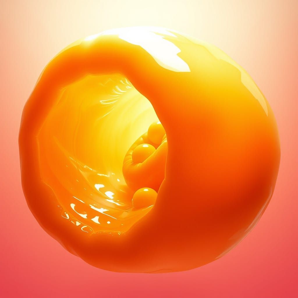 Gigantic, Translucent Orange Slime Creature in Vibrant 3D Di...