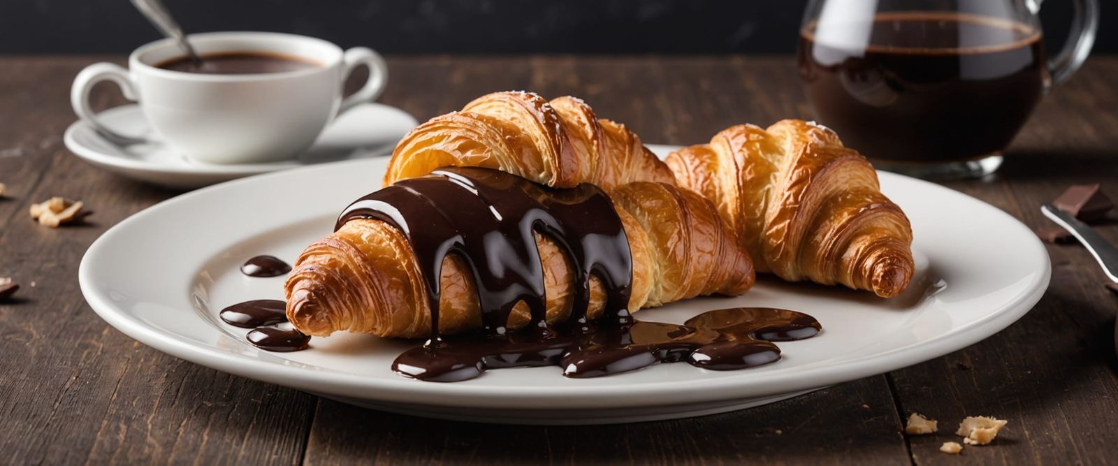 Chocolate Spread and Croissant Food Photography