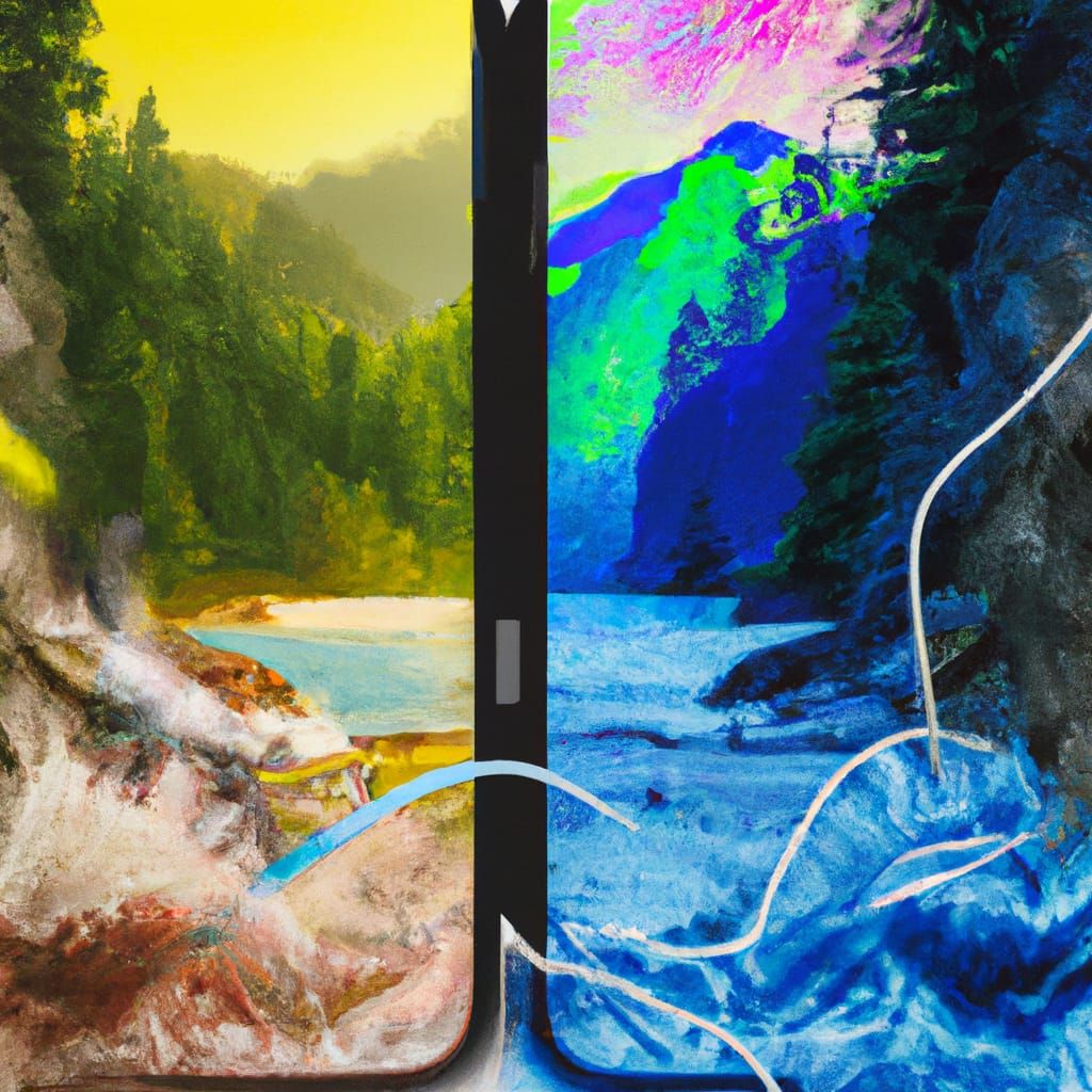 Nature vs. Technology: A Hyperrealistic Split Image