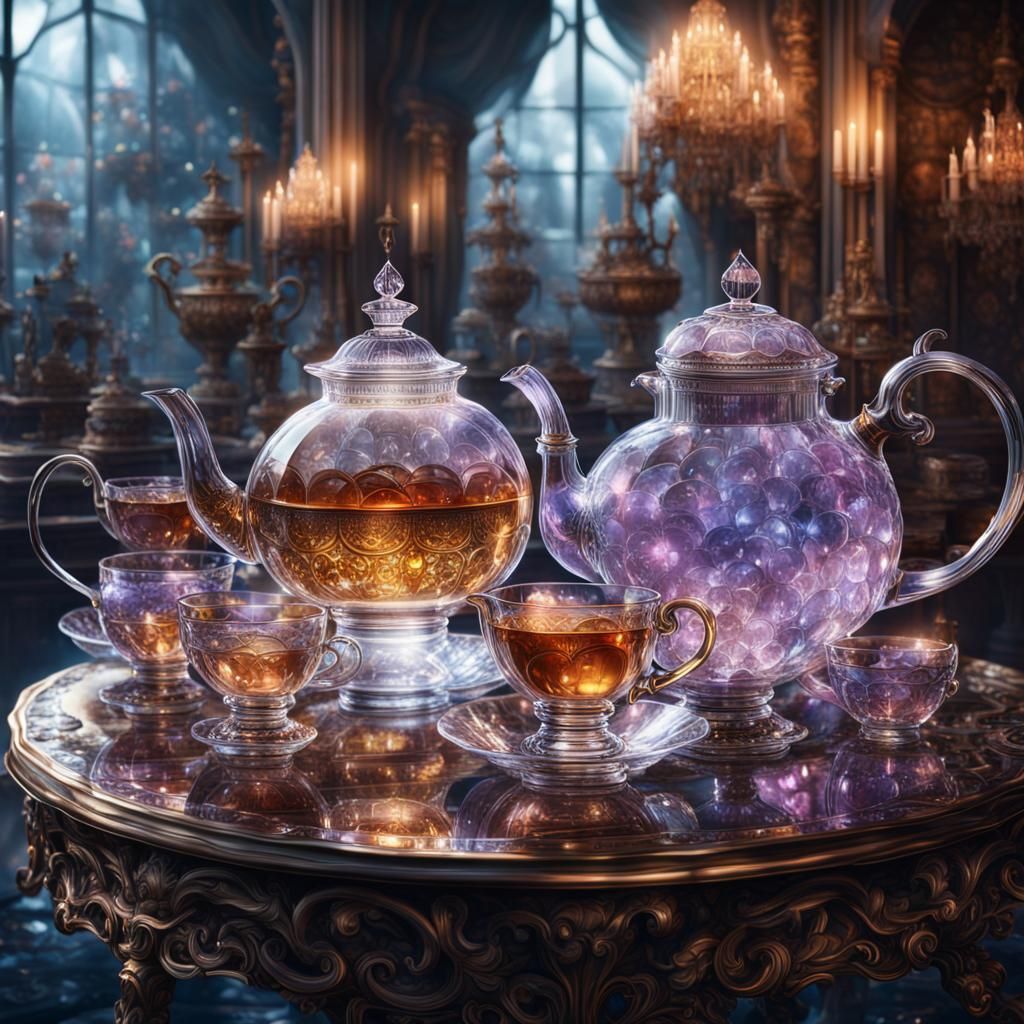 Crystal Tea Set in a Magic Palace