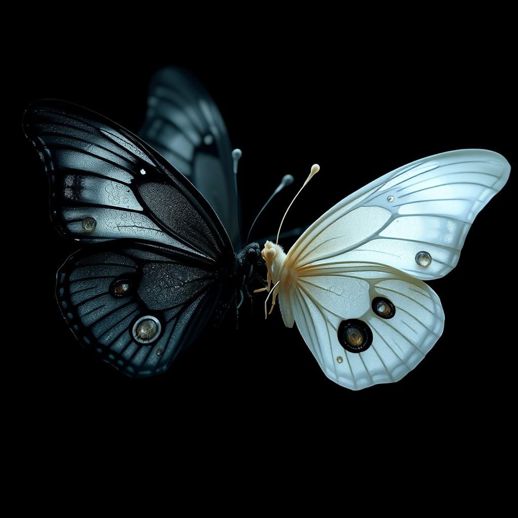 Butterflies in Ethereal Embrace: 3D Rendered