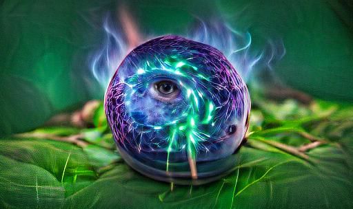 Violet Fire Sphere with Electric Eye, by Amaringo