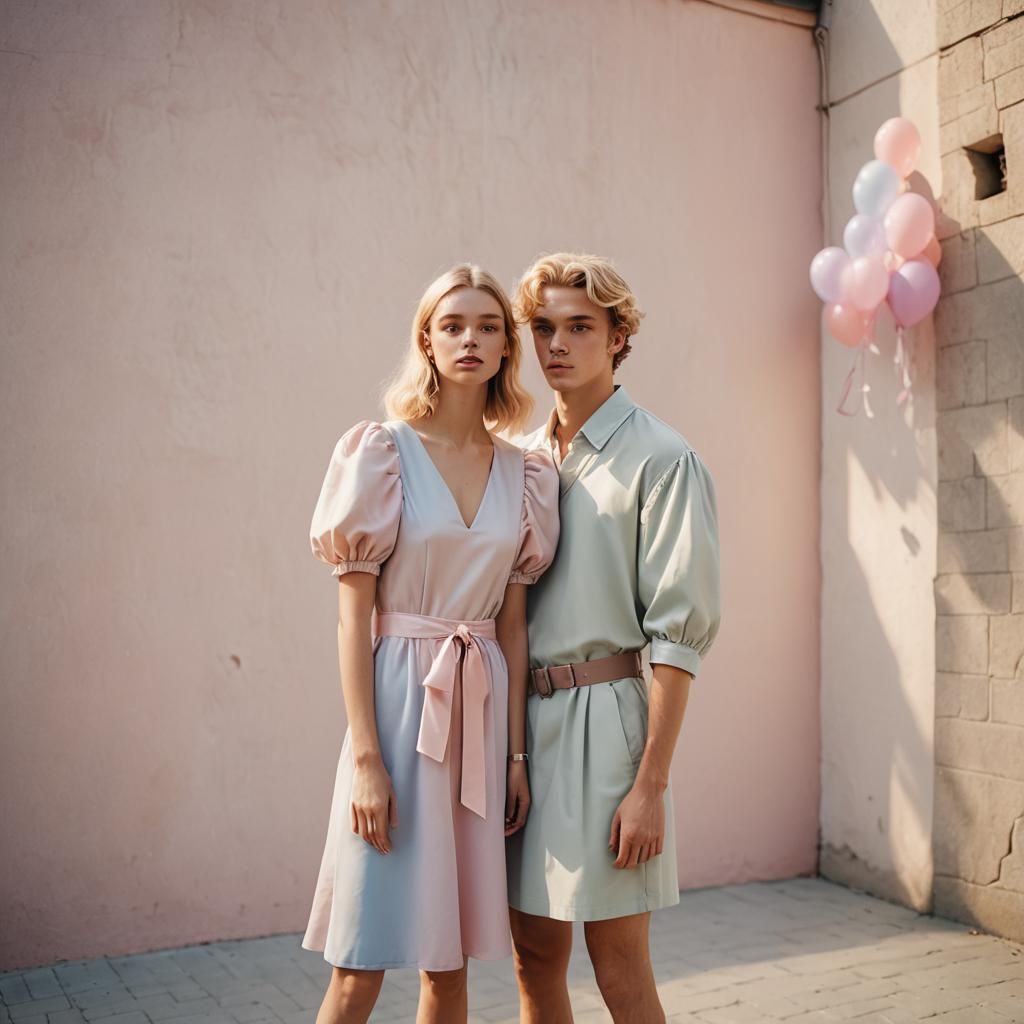 Boy in Pastel Dress: Romantic Fashion Photography
