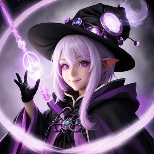 Adorable Gnome Mage in Anime Style Digital Painting