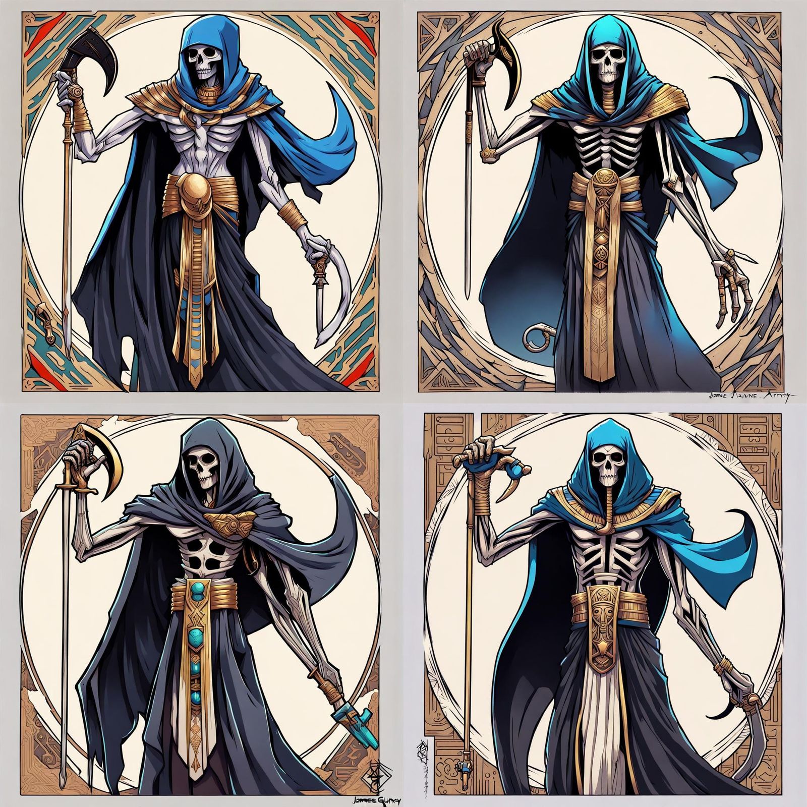 Egyptian Grim Reaper Tattoo in Neo-Traditional Style