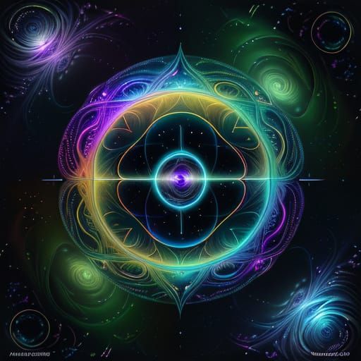 Cosmic Psychedelic Brain in Digital Art Style