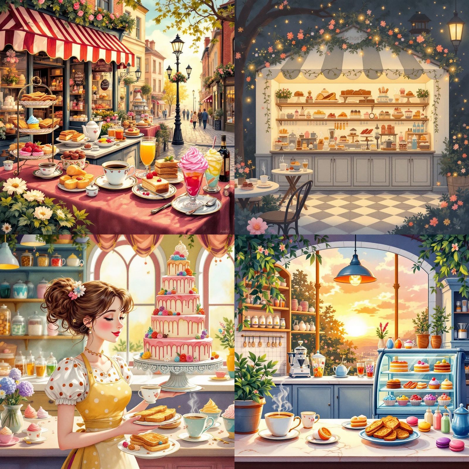 Surreal Café Scene in Whimsical Digital Art