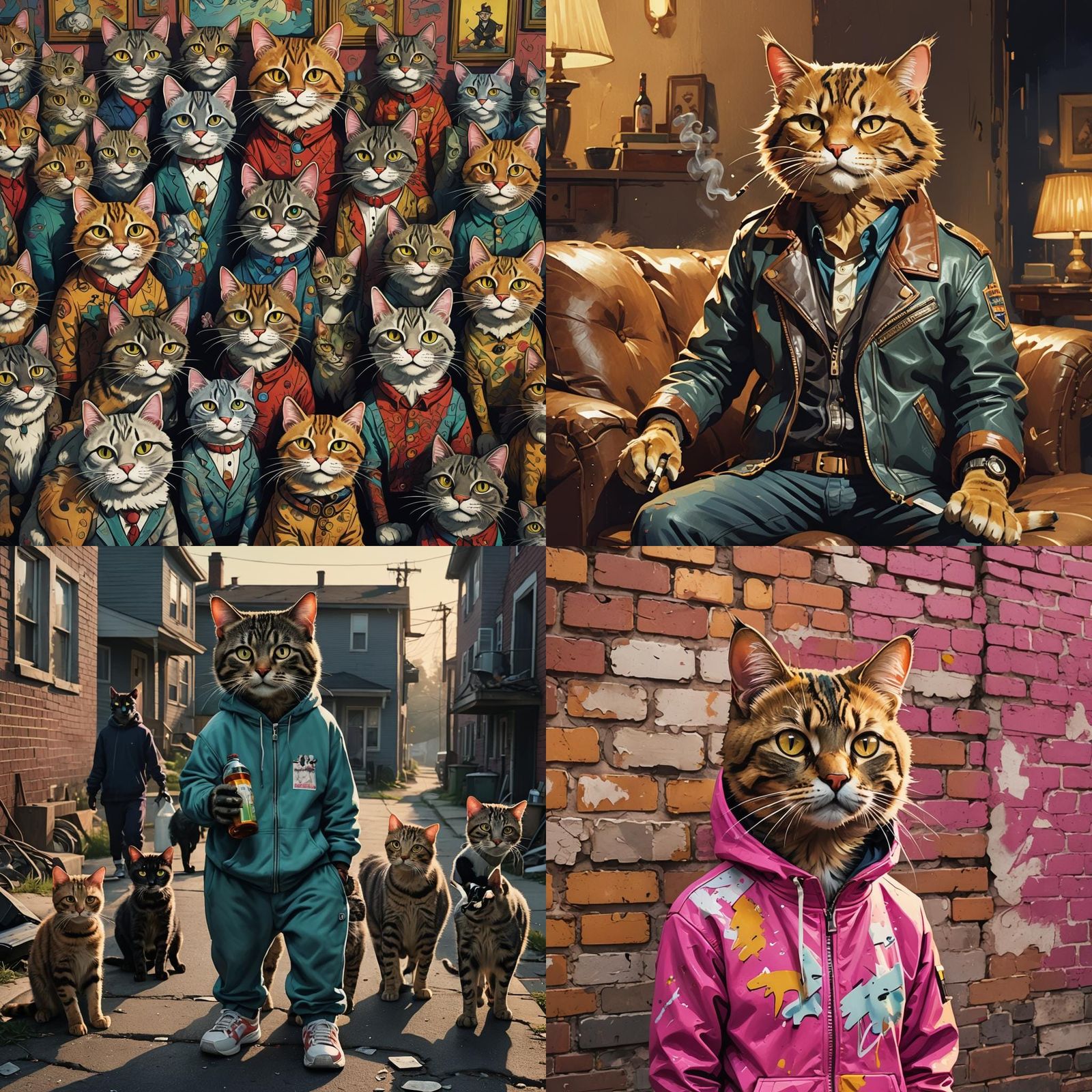 Housos Reimagined with Anthropomorphic Cats