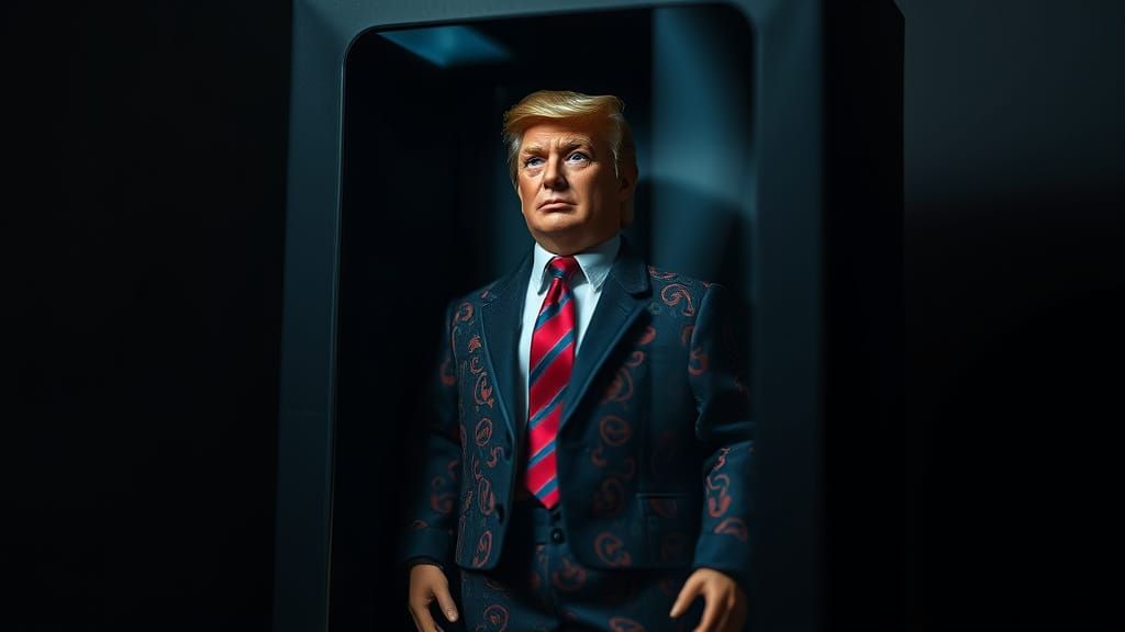 Donald Trump Doll in Elegant Dress, Hyperrealistic in Collec...