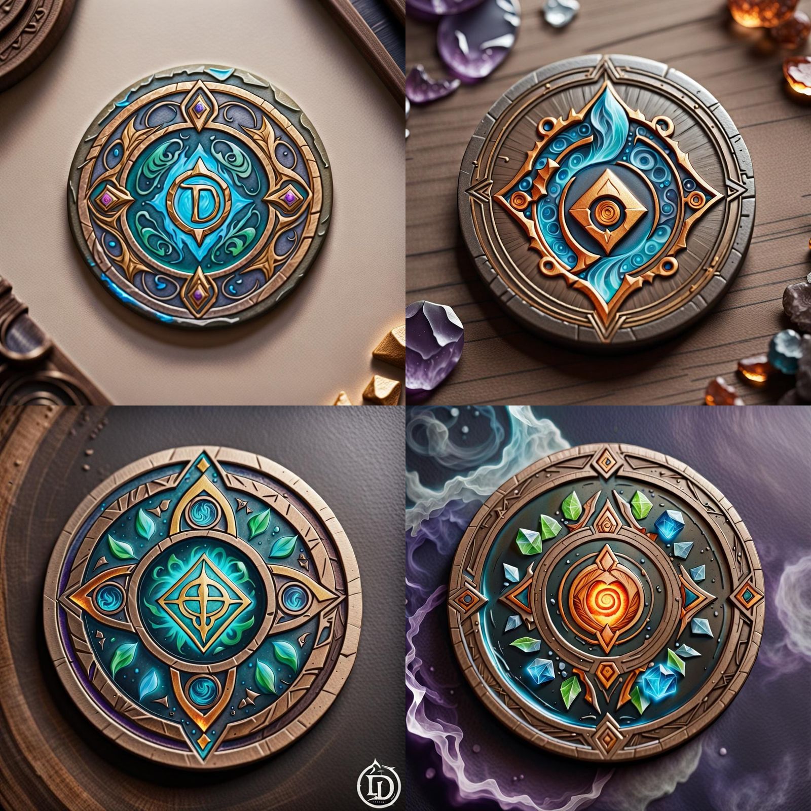 Exclusive Elemental Circle Token in 2D Art Style