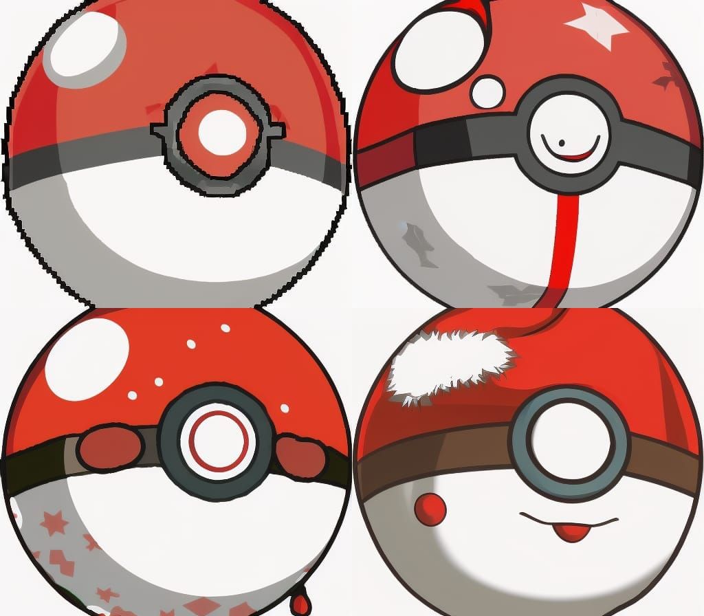 Festive Anime Christmas: Santa Hat on Poké Ball