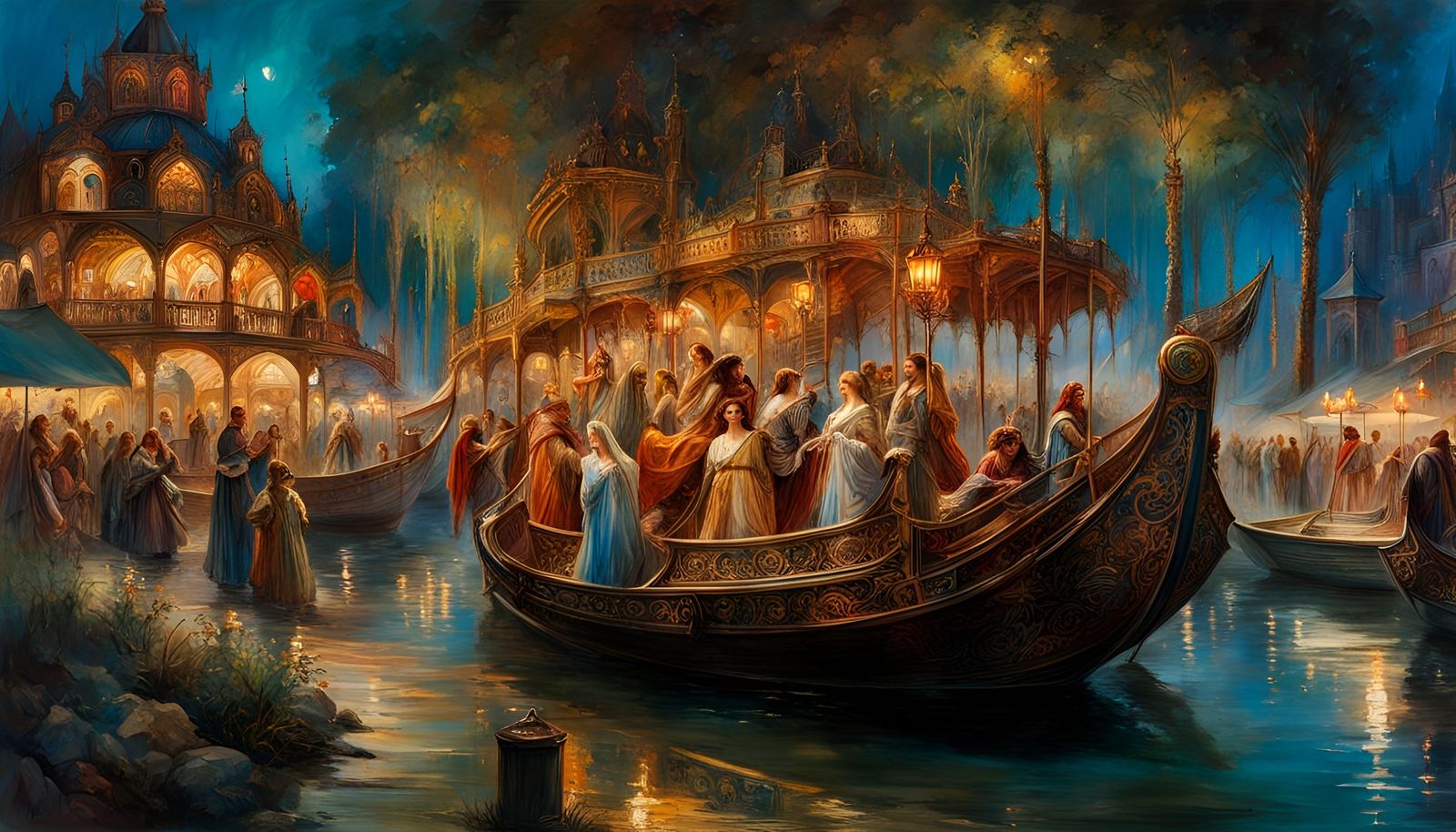 Theme Park Rides in Loose Watercolor Style